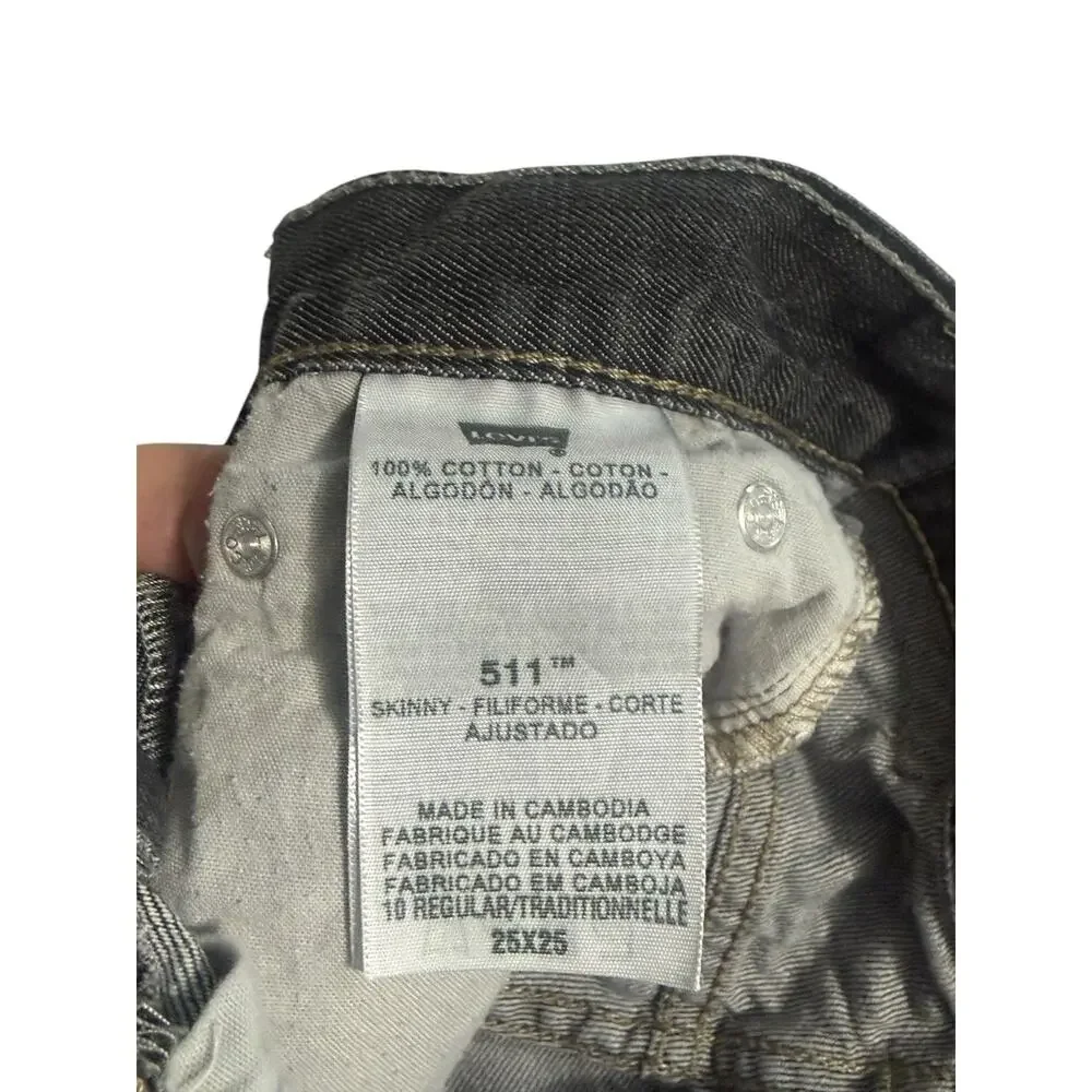 Boys Levi's Gray 511 Jeans Size 10 25x25